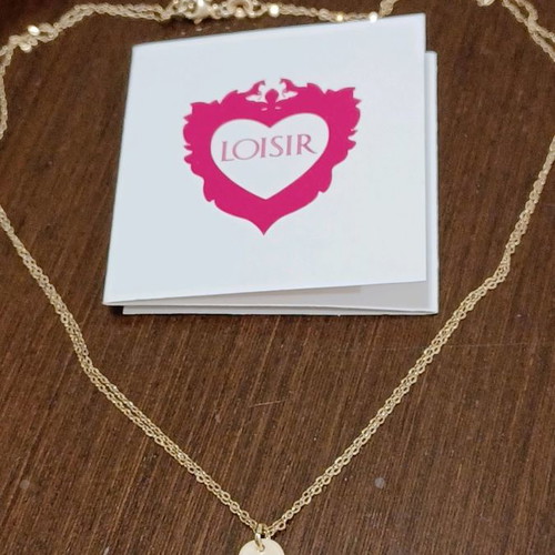 Silver gold-plated necklace with pendant flower 44 cm new Loisir
