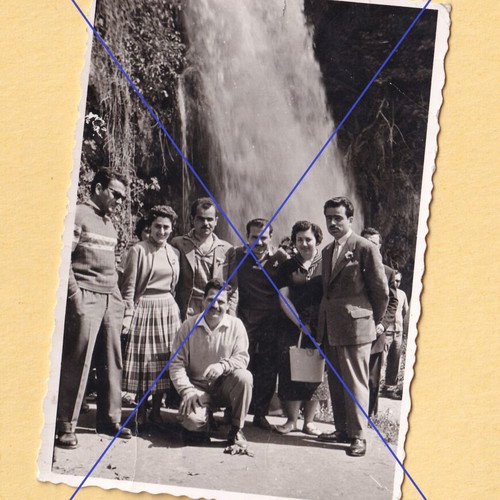 Edessa Waterfalls photo used, old black and white