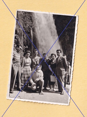 Edessa Waterfalls photo used, old black and white