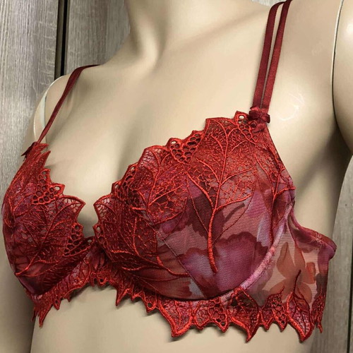 Bra used, size B-80/M, red multicolor