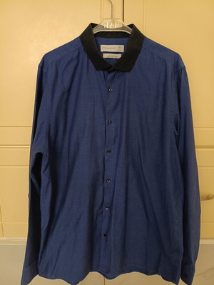 Primark men's long-sleeve shirt slim fit blue used, like new