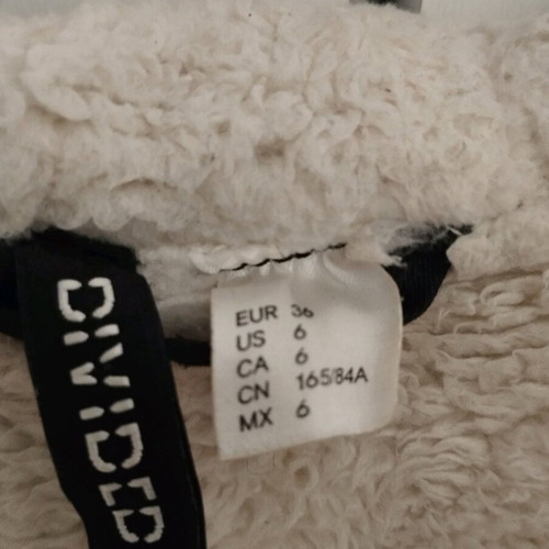 H&M parka jacket used black with fur lining, size S