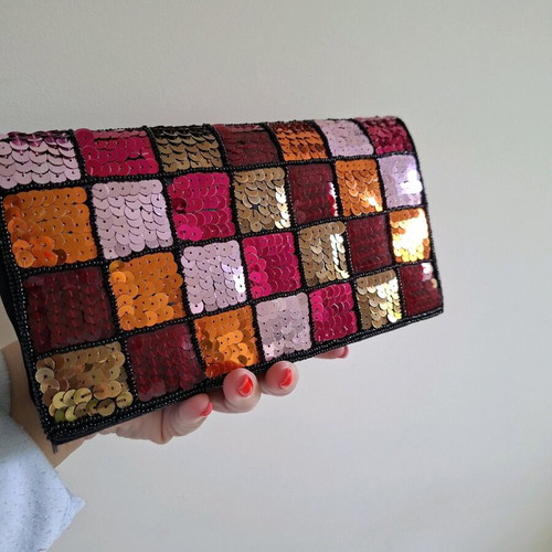 Handbag multicolor like new with sequins