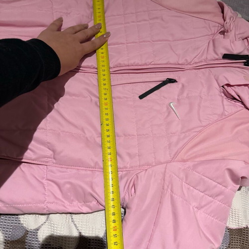 Nike girls' pink puffer jacket, size S, age 11-13