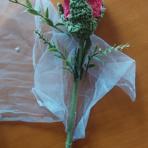 Handmade crocheted flower