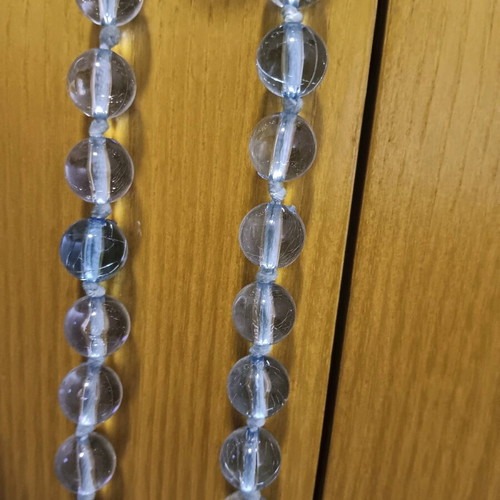 Necklace with transparent beads new, long