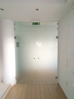 Glass door 212×83.5 with glass panel 34×167