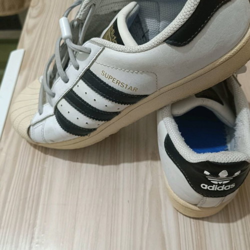 Adidas Superstar used athletic shoes, size 37.5, white