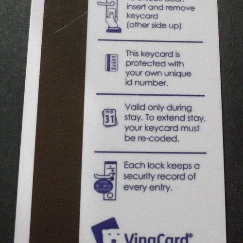 Vingcard hotel door keycard used