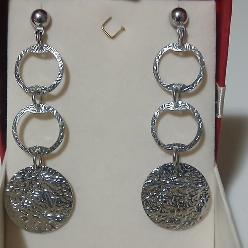Silver long earrings 6.5 cm new