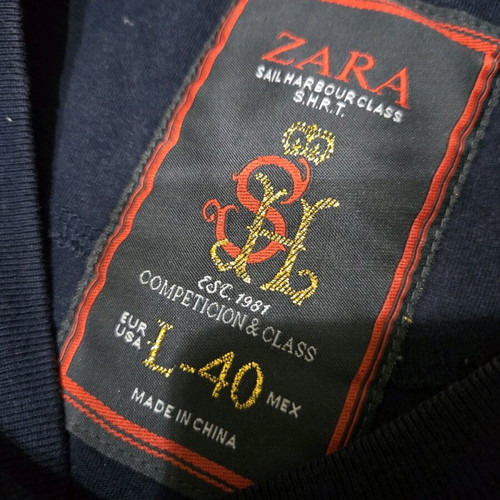 Zara long-sleeve shirt used, size large, blue