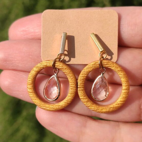 Handmade earrings new, gold color, polymer clay and steel
