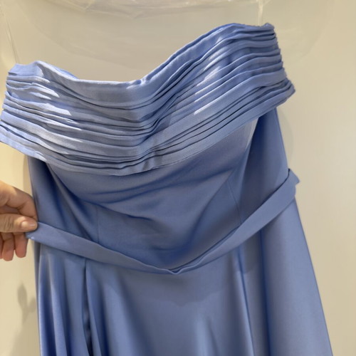Carmen dress for events baby blue size M thick satin strapless elegant like new
