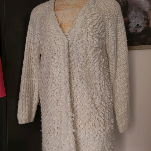 TU women's cardigan used, white, size L