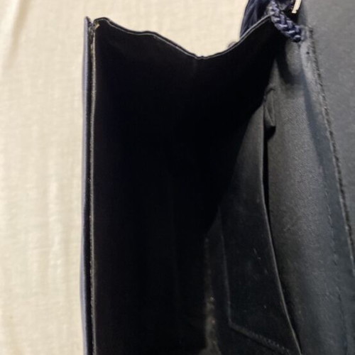 Satin Evening Clutch Bag with Tassel dark blue, like new