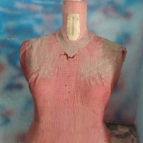 Sewing mannequin used, fabric needs replacement