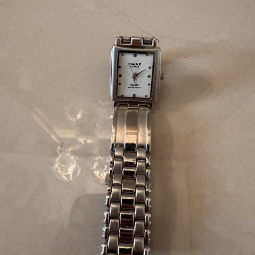 QMax watch used, water resistant, stainless steel, unisex, silver