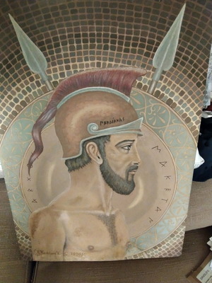 Ζωγραφική Πέρδικας Α', ιδρυτής Βασιλείου Μακεδονίας, 55x80cm, λαϊκή τέχνη