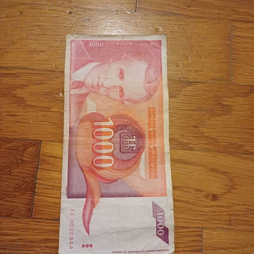 1000 Dinara Yugoslavia 1992 banknote used