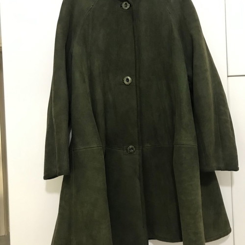 Mouton coat new, leather fur, oil color, size M