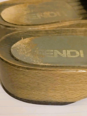 Fendi wooden sandals used, size 39-40, gray
