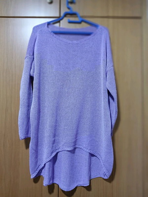 Lilac knitted blouse dress one size like new