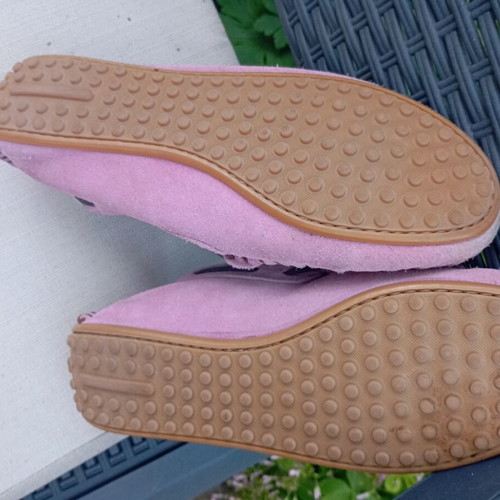 Women's driving shoes used, pink suede, size 36