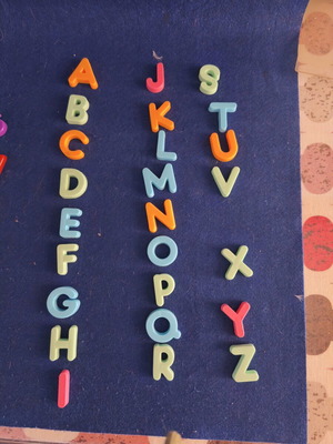 Magnetic English Alphabet Letters like new, missing W