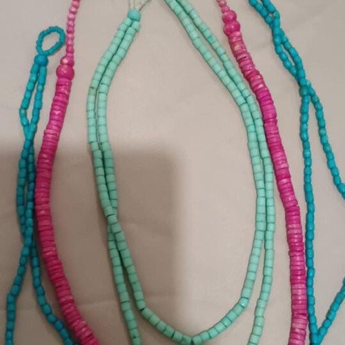 Summer necklaces like new, set of 3, pink and turquoise