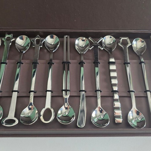 Sambonet 12 luxury cocktail spoons stainless steel new