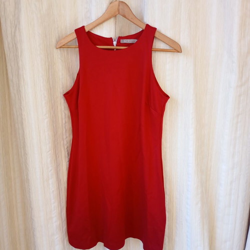 Red dress Pink Woman large, like new, elastic fabric