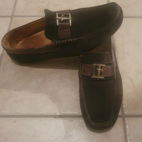 Cesare Paciotti men's brown suede leather moccasins size 43
