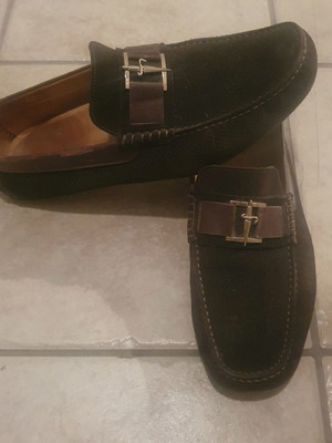 Cesare Paciotti men's brown suede leather moccasins size 43
