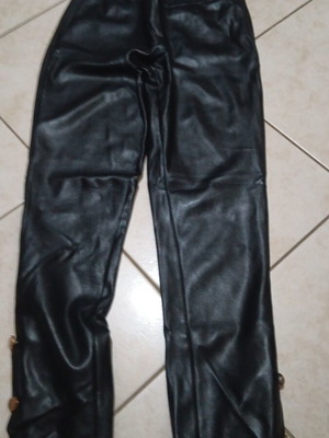 Leather pants, black, size S