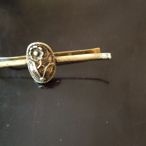 Tie clip gold-plated silver 800 like new