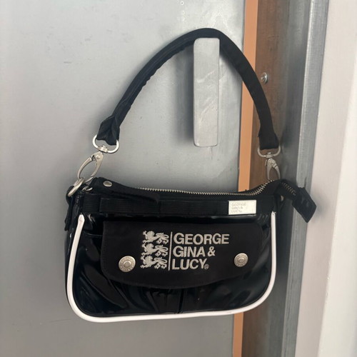 Little handbag George Gina & Lucy shoulder bag used, black and white
