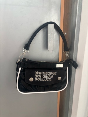 Little handbag George Gina & Lucy shoulder bag used, black and white