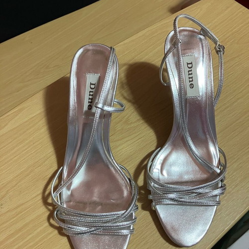 Dune silver sandals new, size 39, 5 cm heel