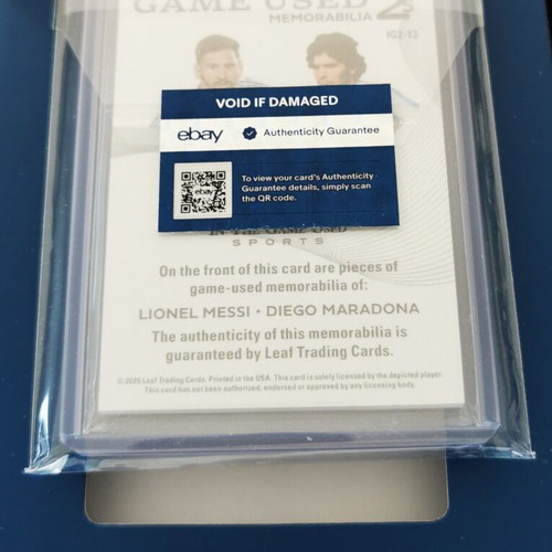 2025 Leaf Messi Maradona Game Used Dual Relic Silver Holo 1/2