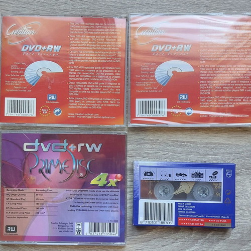 DVD+RW and Philips CD One 90 sealed pack of 4