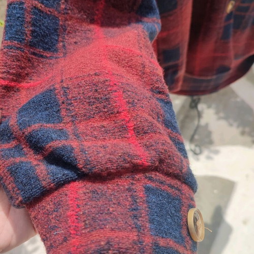 Checked coat-jacket unused, one size, blue and red, 35% wool