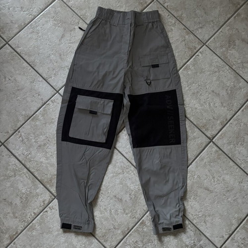 Bershka Reflective Cargo Pants Size S Like New, Gray