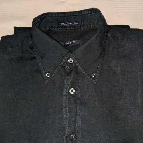 Gant men's linen shirt No L like new, blue