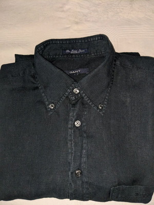 Ανδρικό πουκάμισο Gant No L λινό σαν καινούργιο, μπλε