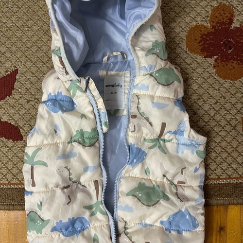 Sinsay Baby Sleeveless Jacket with Dinosaur Print used, size 86