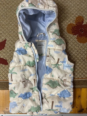 Sinsay Baby Sleeveless Jacket with Dinosaur Print used, size 86