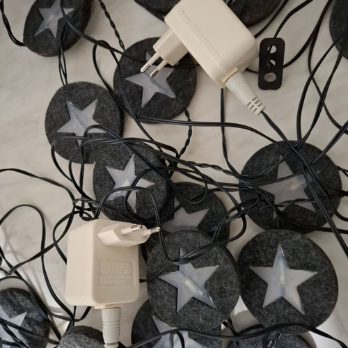 Christmas LED lights 2 separate strings like new, warm light