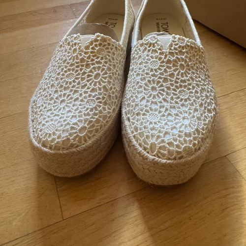 TOMS espadrilles like new, fabric, 4 cm heel, size 38