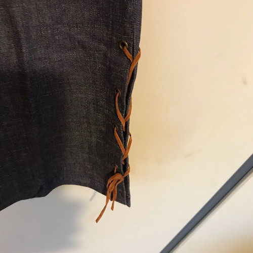 Summer jeans new with leather laces, size M/L, blue