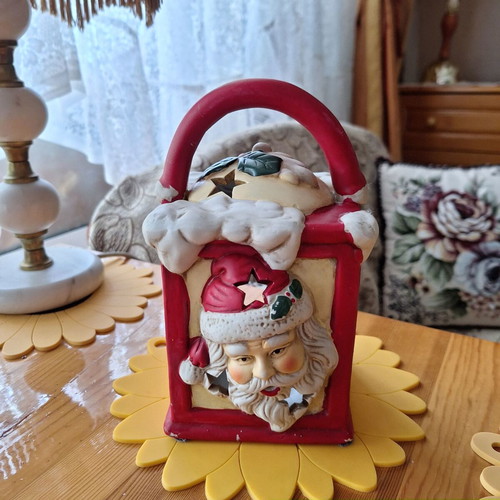 Christmas ceramic candle holder like new